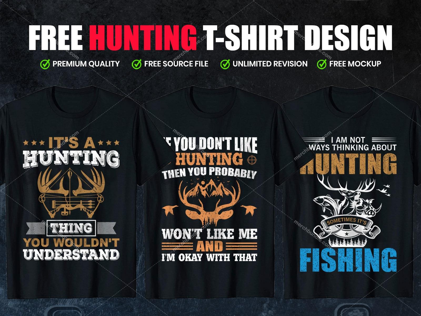 Free hunting t shirt design1