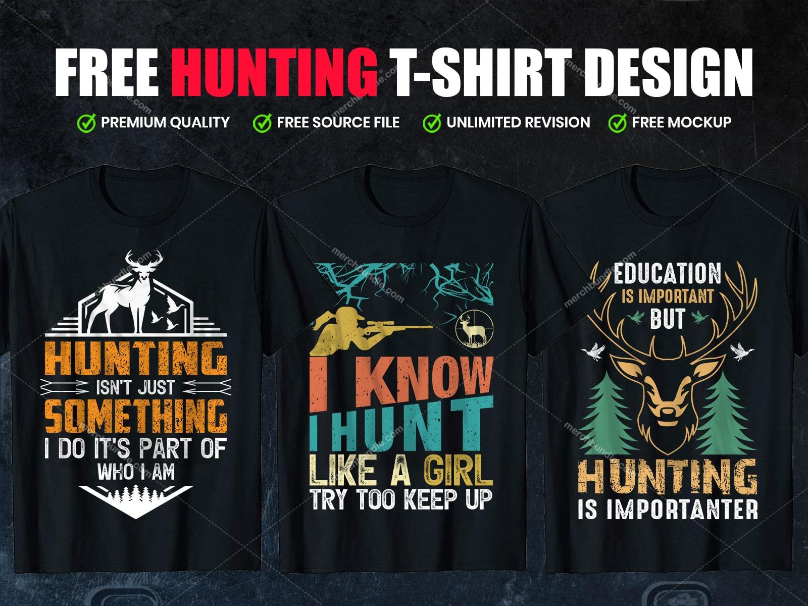 Free hunting t shirt design1