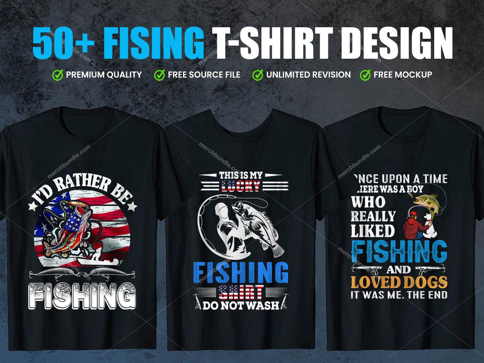 Print Ready Editable Fishing t-shirt design bundle