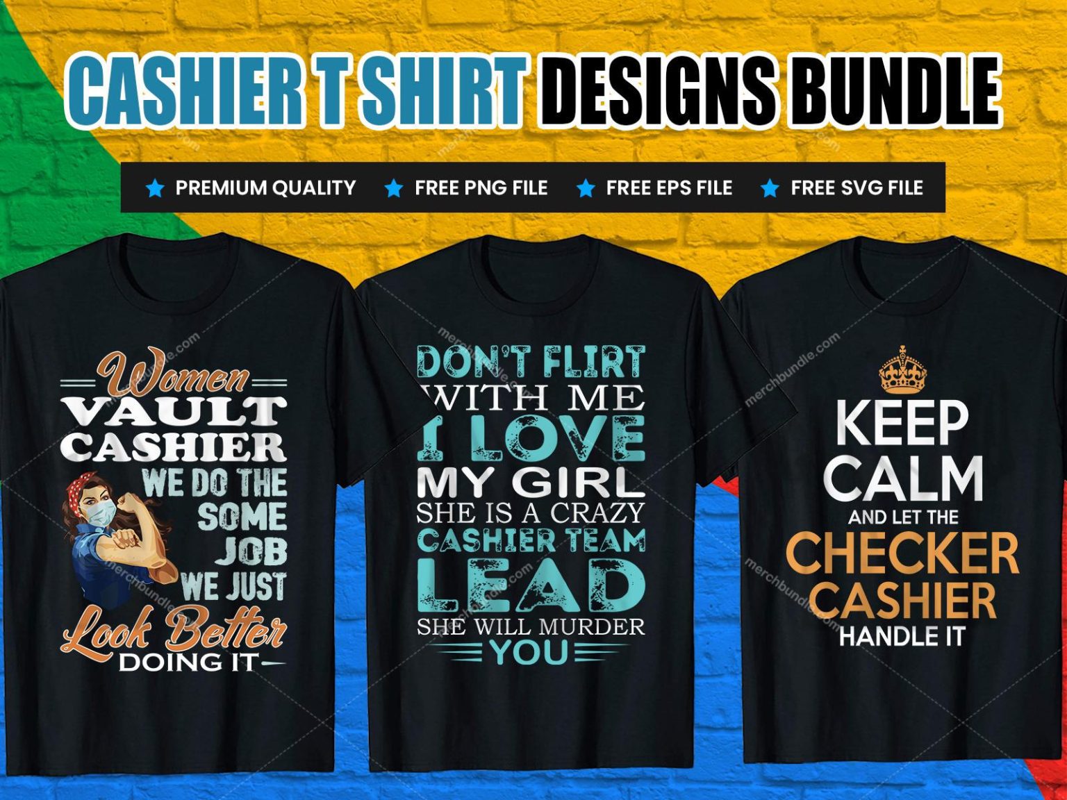 Cashier T-Shirt Design Bundle - Cashier T-Shirt Design Bundle