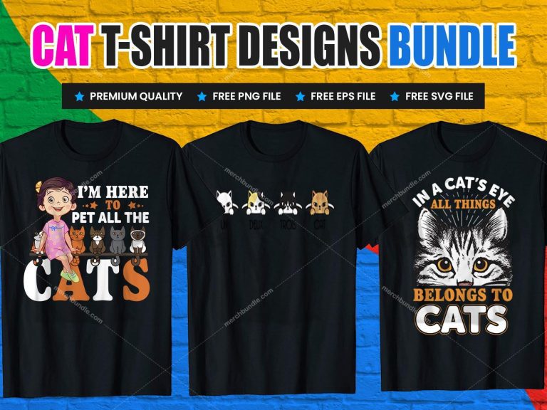 Cat T-Shirts Design - Cat T-Shirts Design Bundle V.3