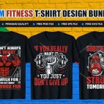 Gym Fitness T-Shirt Design Bundle V.2