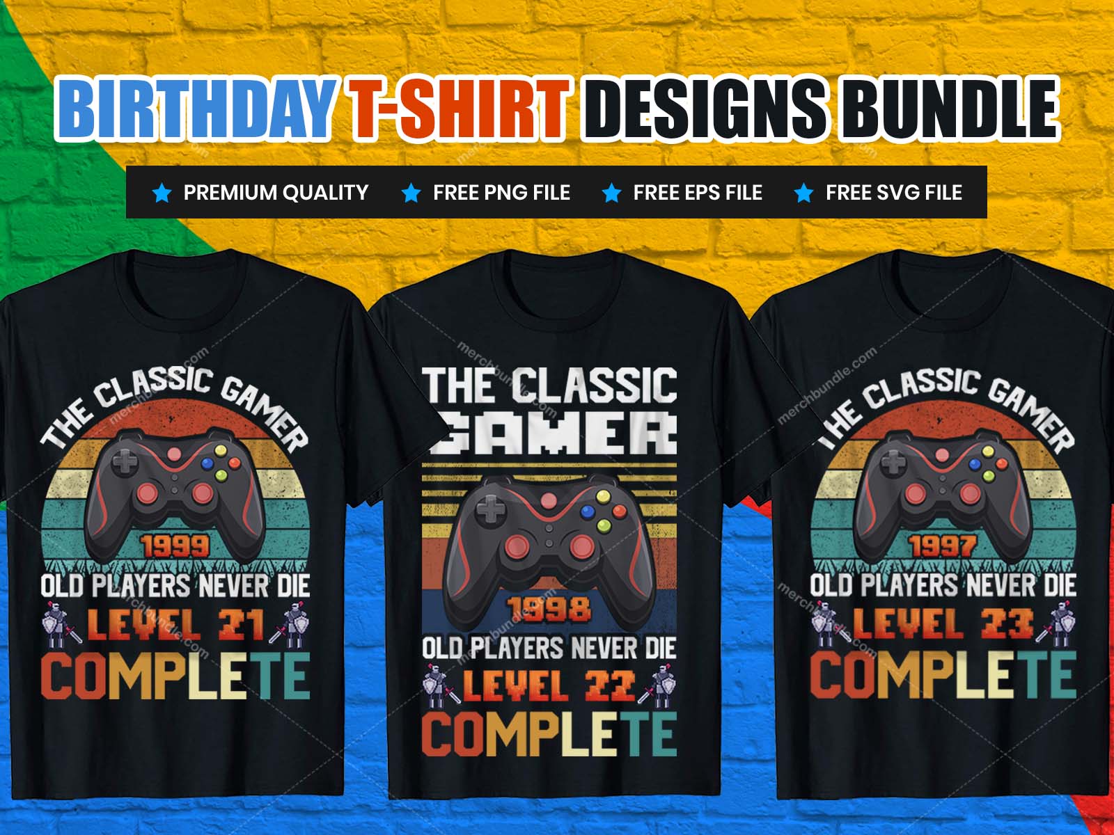 Gamer Birthday T Shirt Design V 5 Merchbundle - shirtboy png e psd download gratis t shirt de roblox capuz