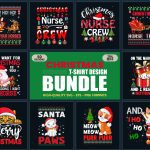 Christmas CAT, HORSE, NURSE T-Shirt Design Bundle