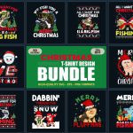 Christmas, Dog, Fishing T-Shirt Design Bundle