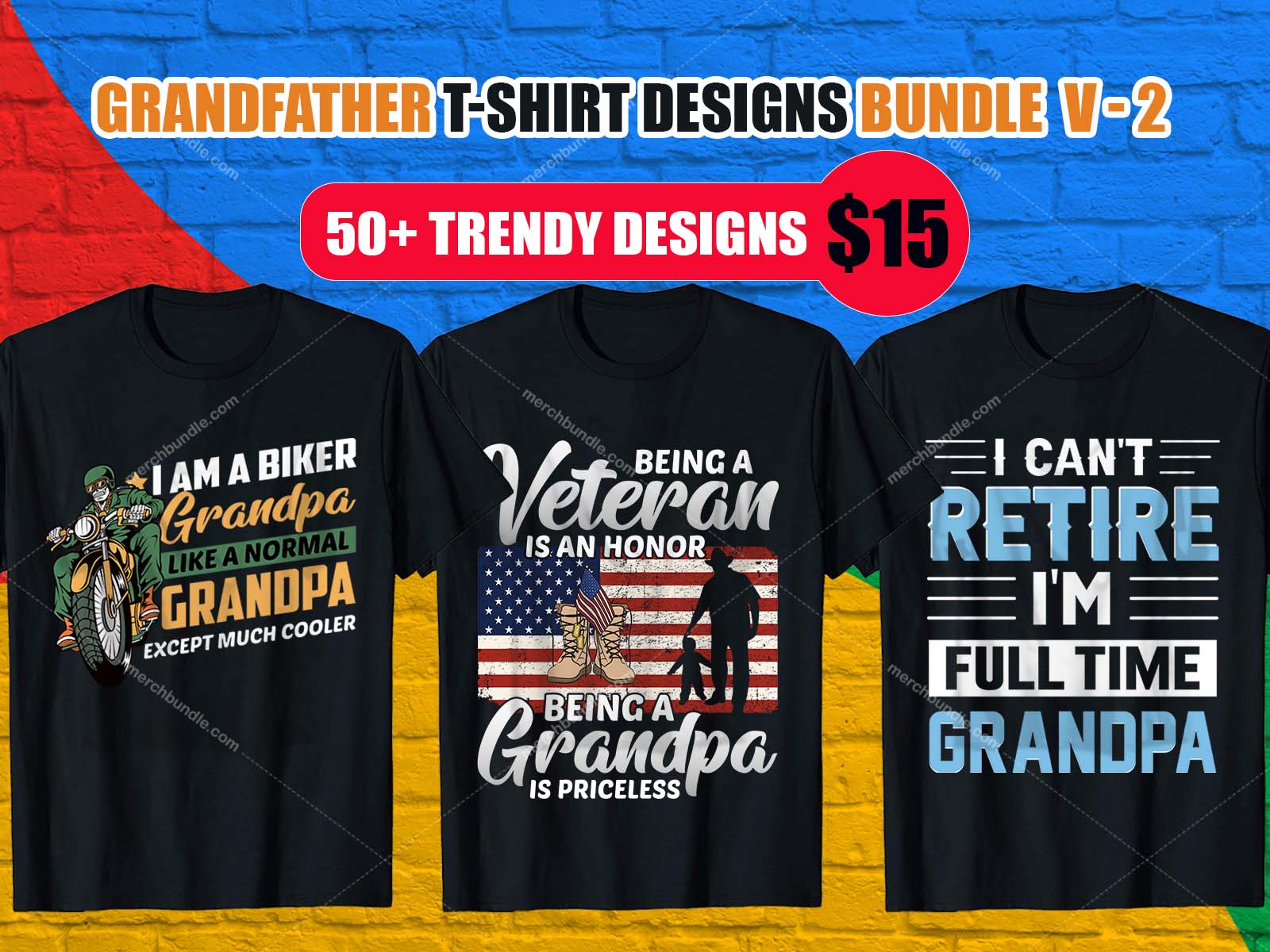 GrandFather TShirt Design Bundle