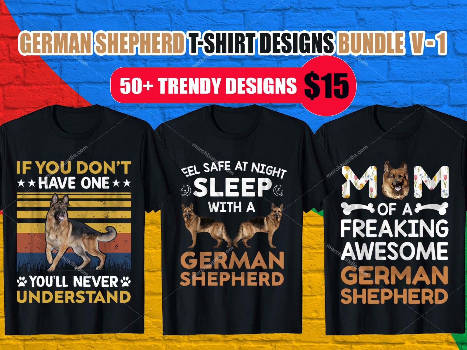 German Shepherd T Shirt Design Bundles