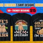 Golden Retriever T-Shirt Designs Bundle V.1