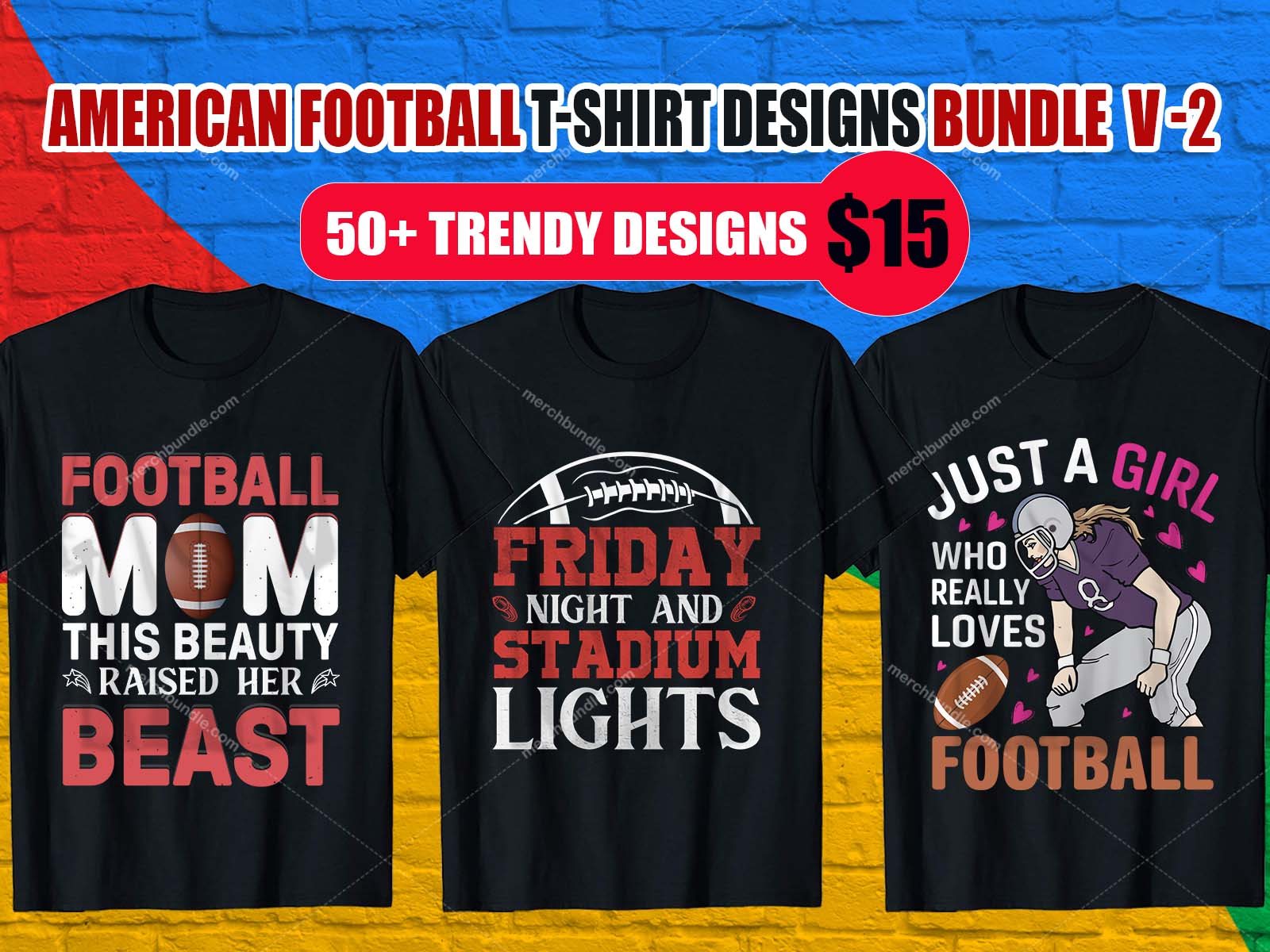 American Football T Shirt Designs Bundle