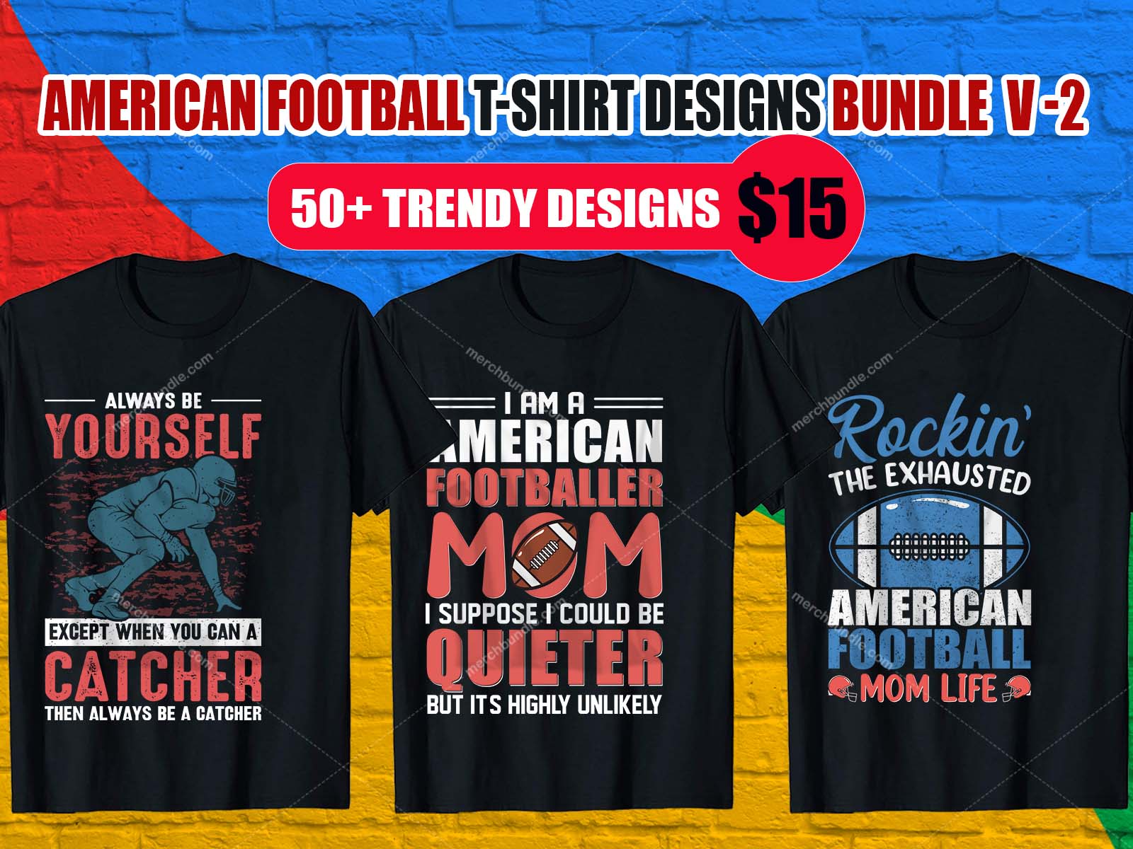 American Football T Shirt Designs Bundle