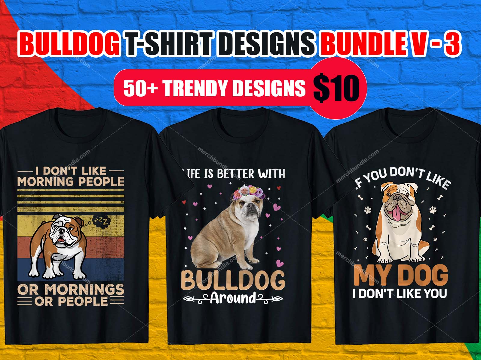 Bulldog T Shirts Design Bundle