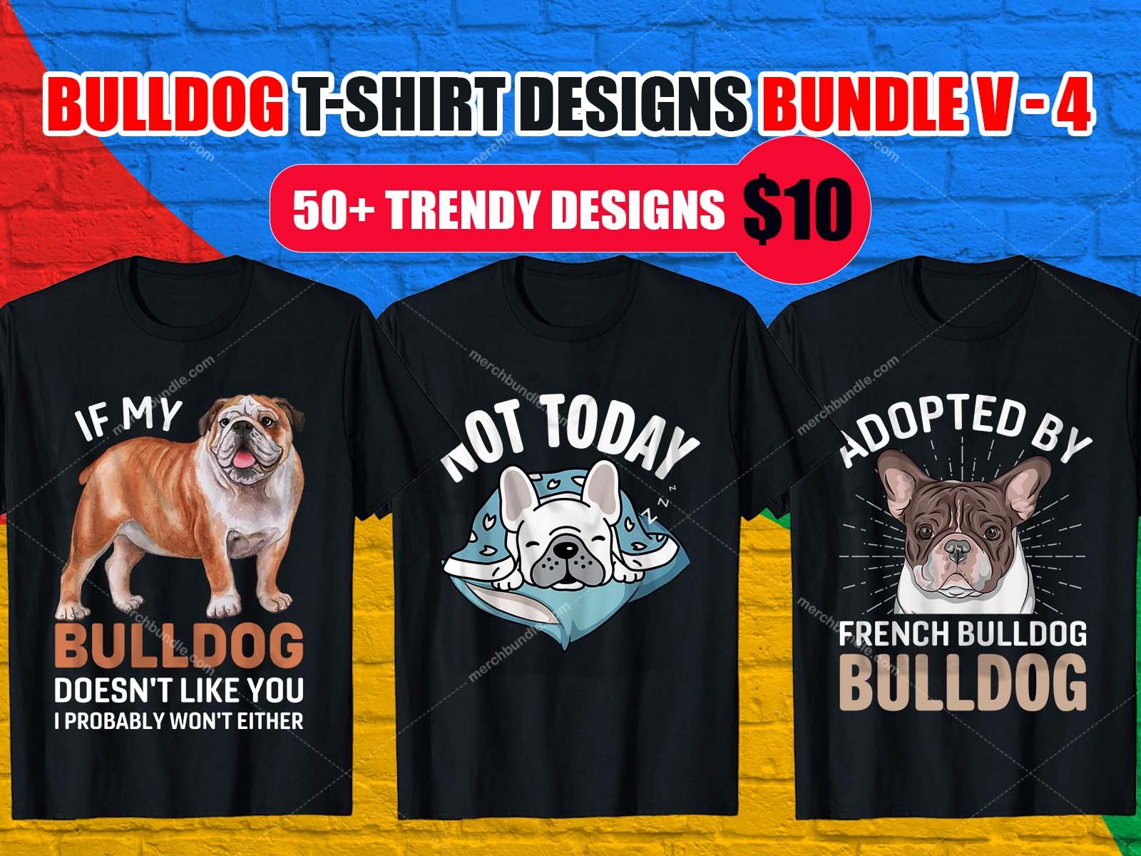 Bulldog T Shirt Design Bundle