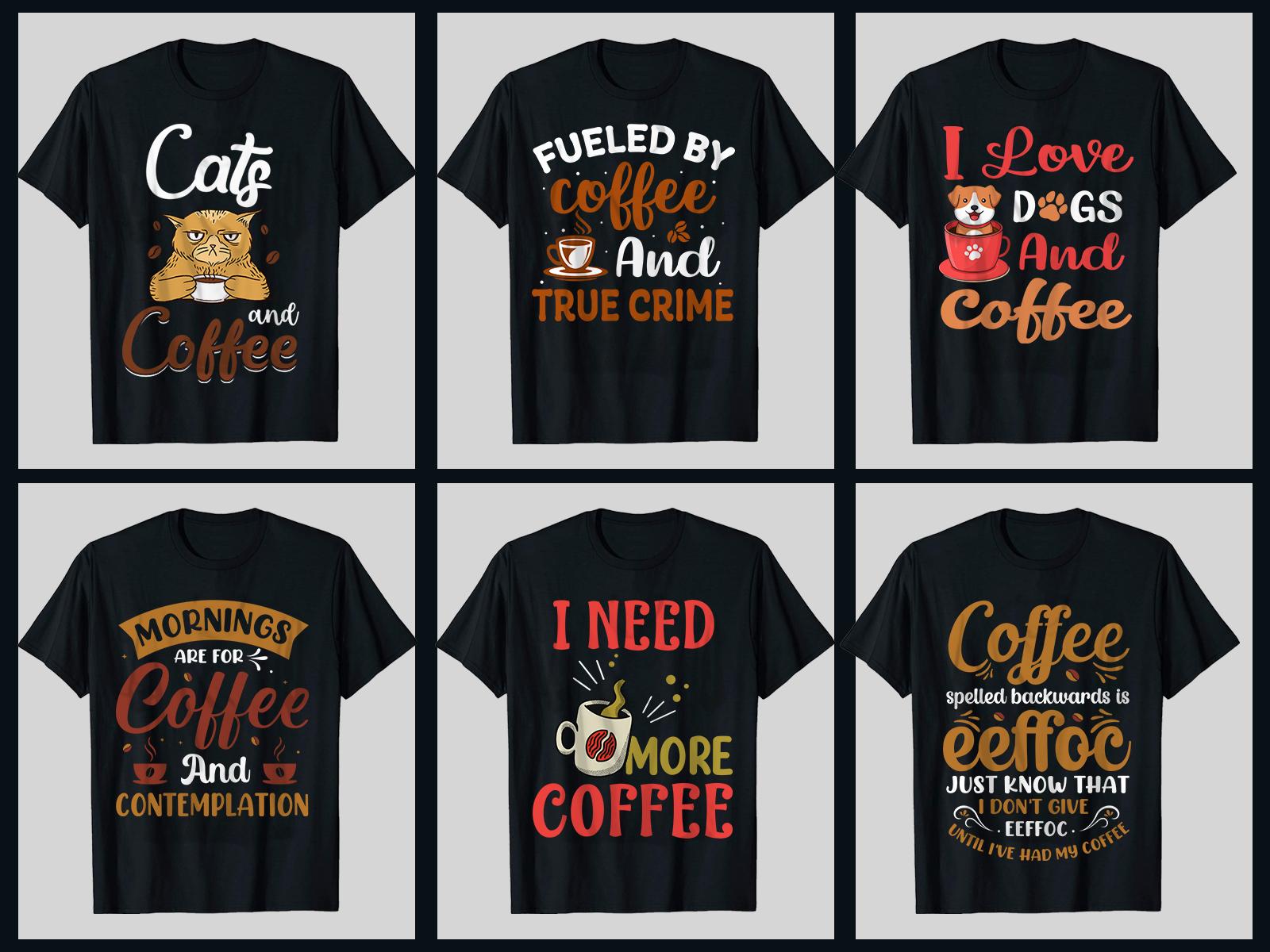 Coffee Shirt Design Bundle, Funny T Shirt Design, Coffee T Shirt
