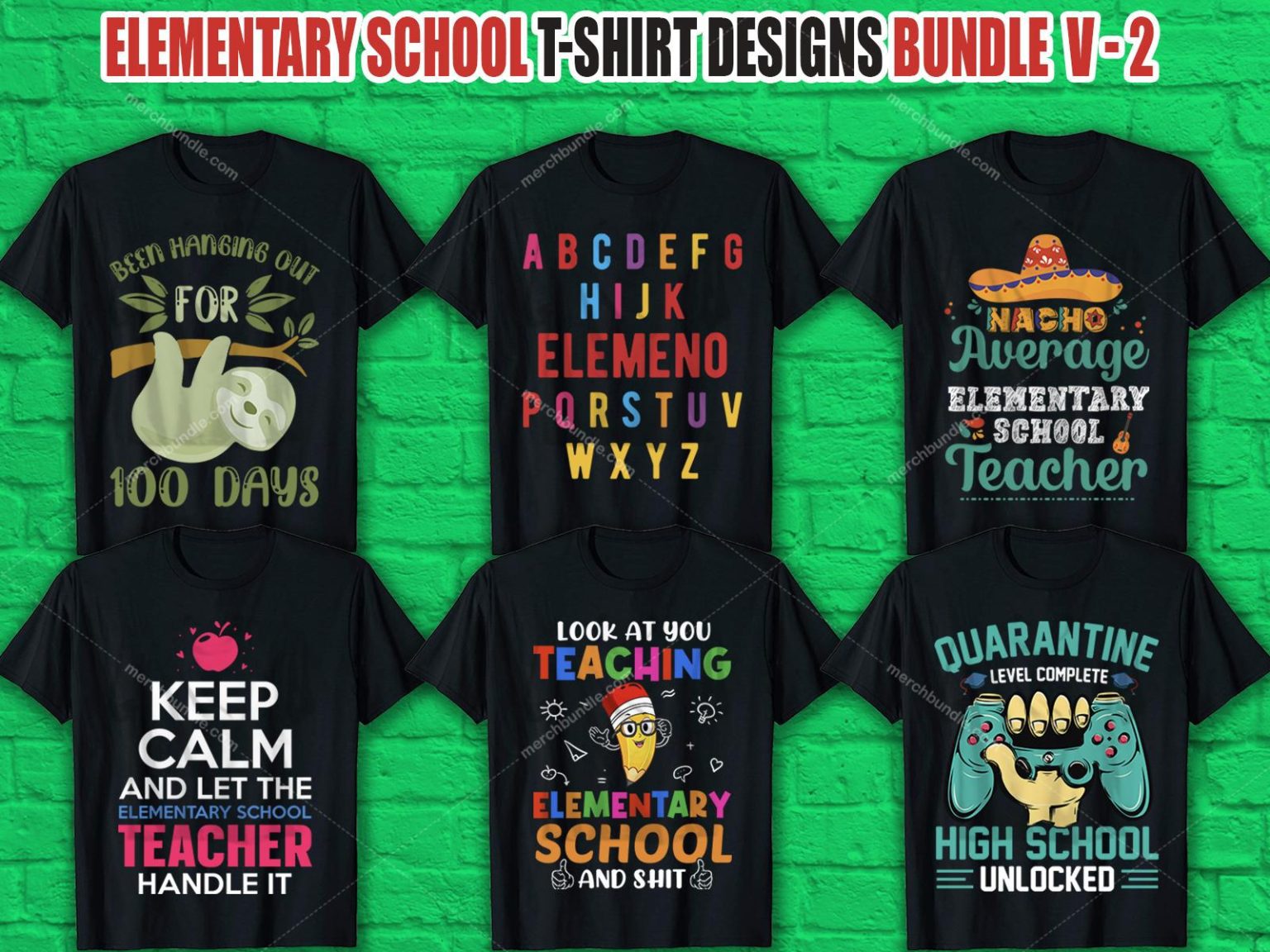 Elementary School T Shirt Design Bundle Elementary School Shirt