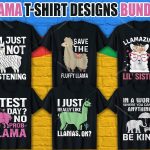 Llama T Shirt Designs Bundle V.1