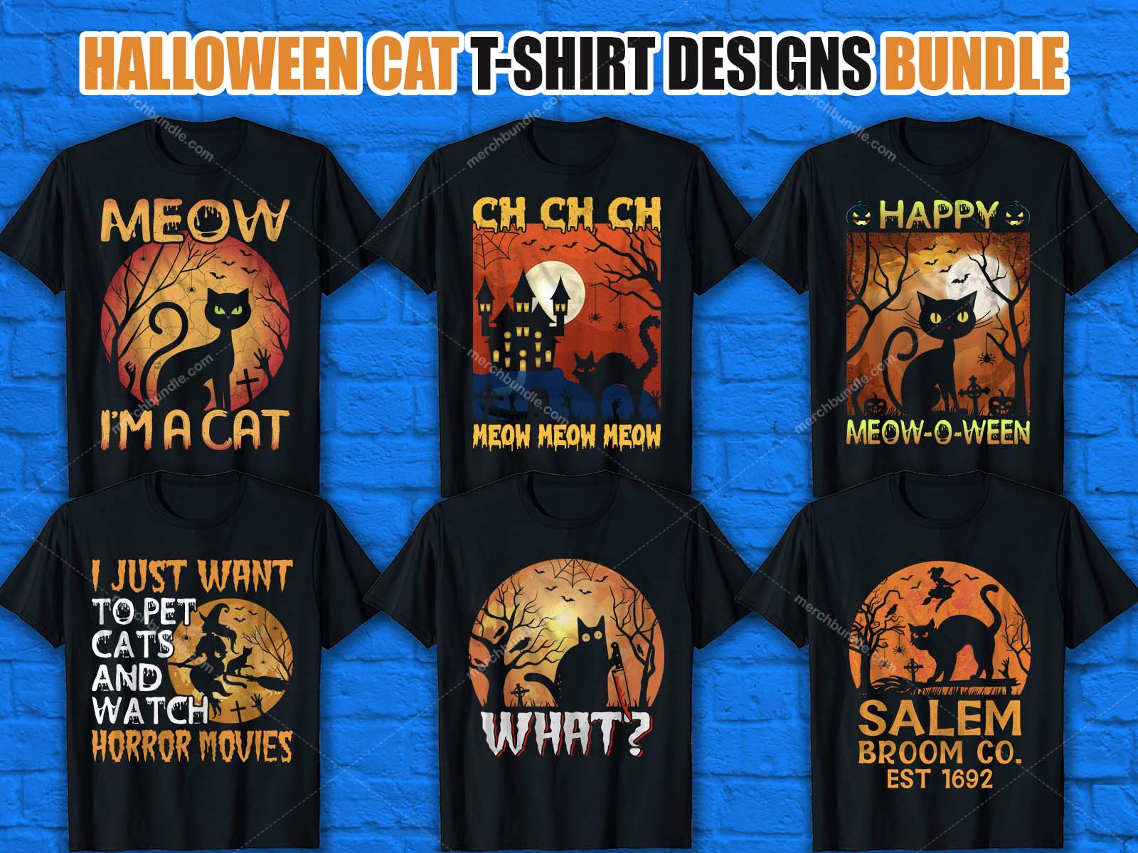 Halloween Cat T Shirt Designs Bundle V.11 – MERCHBUNDLE