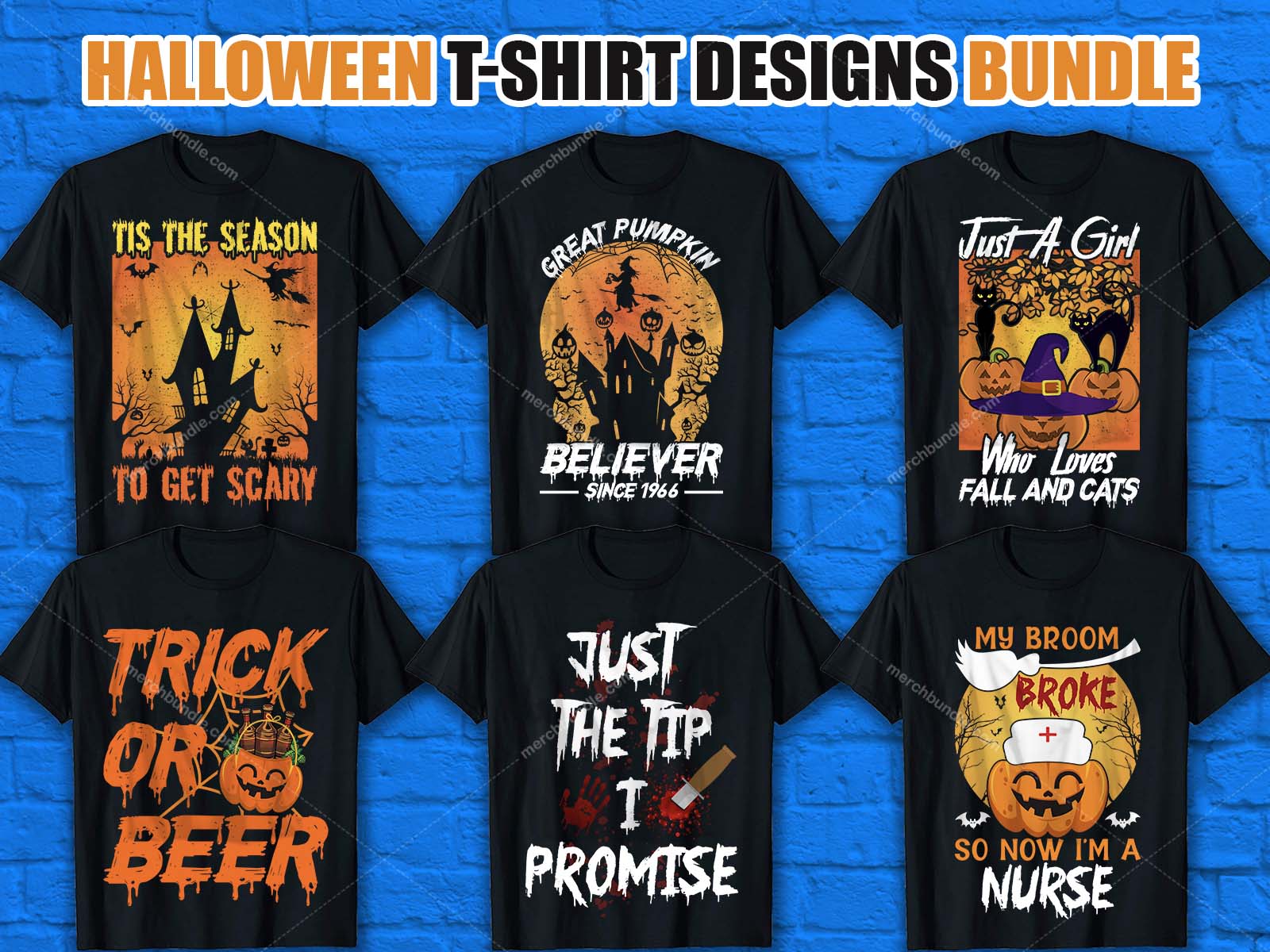 Halloween T Shirt Designs Bundle - Halloween T Shirt Designs Bundle