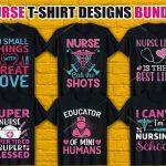 Trendy Nurse T Shirt Design Bundle V.10