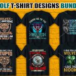 Wolf T Shirt Design Bundle V.1