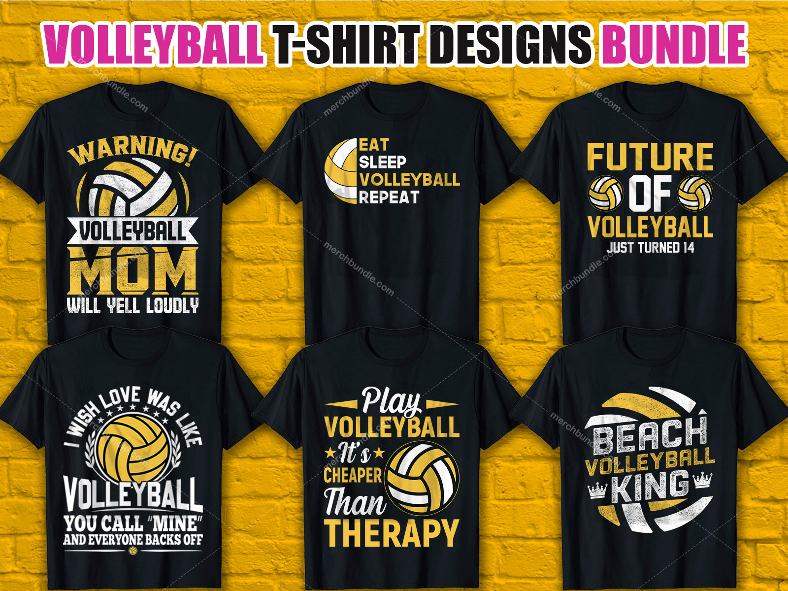 Volleyball T-Shirt Design Bundle - Volleyball shirt bundle