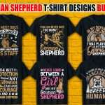 German Shepherd T Shirt Designs Bundle 7