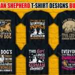 German Shepherd T Shirt Designs Bundle 6