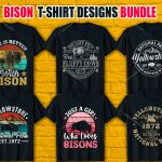 Bison T-Shirt Designs Bundle V.1