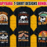 Capybara T-Shirt Designs Bundle V.4
