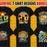 Surfing T-Shirt Designs Bundle V.4