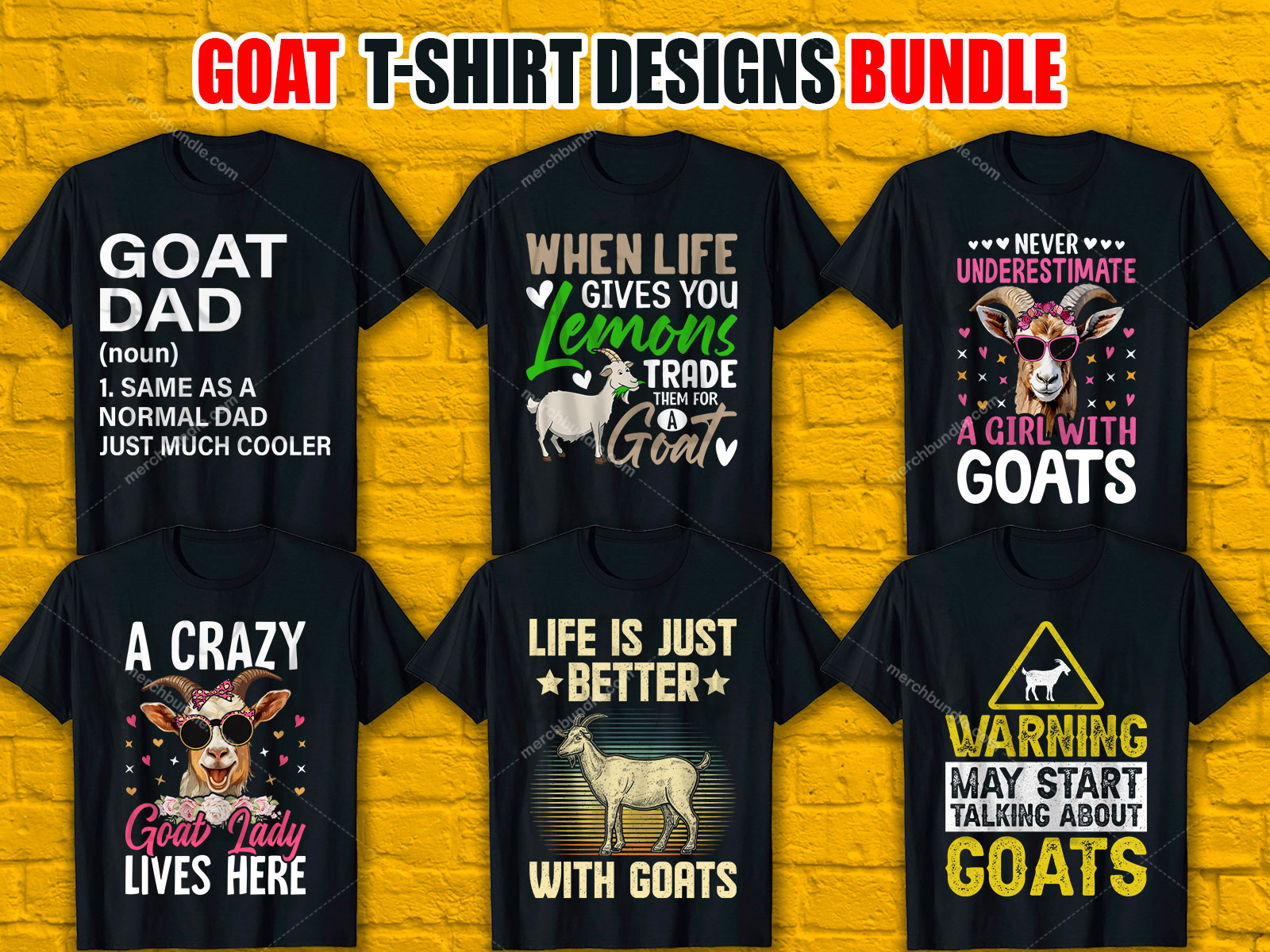 Goats T Shirt Design Bundle V.2