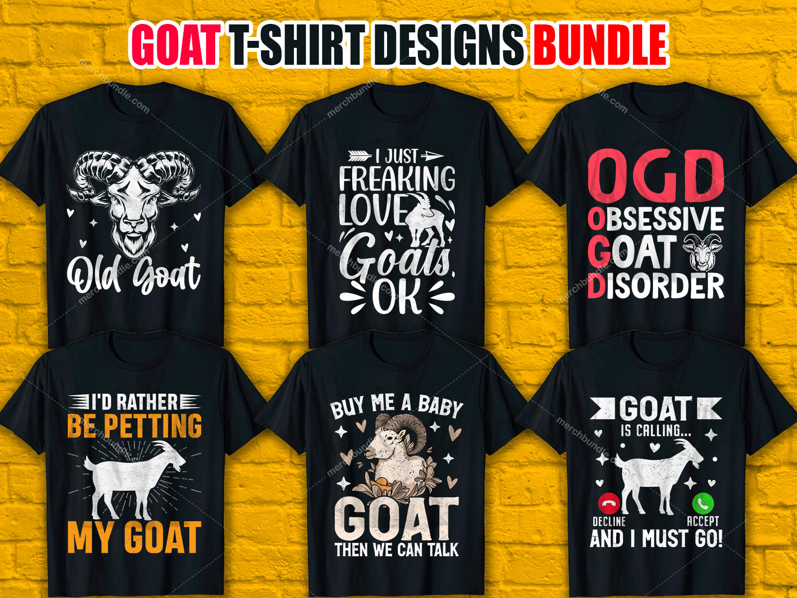 Goat T-Shirt Design Bundle V.3