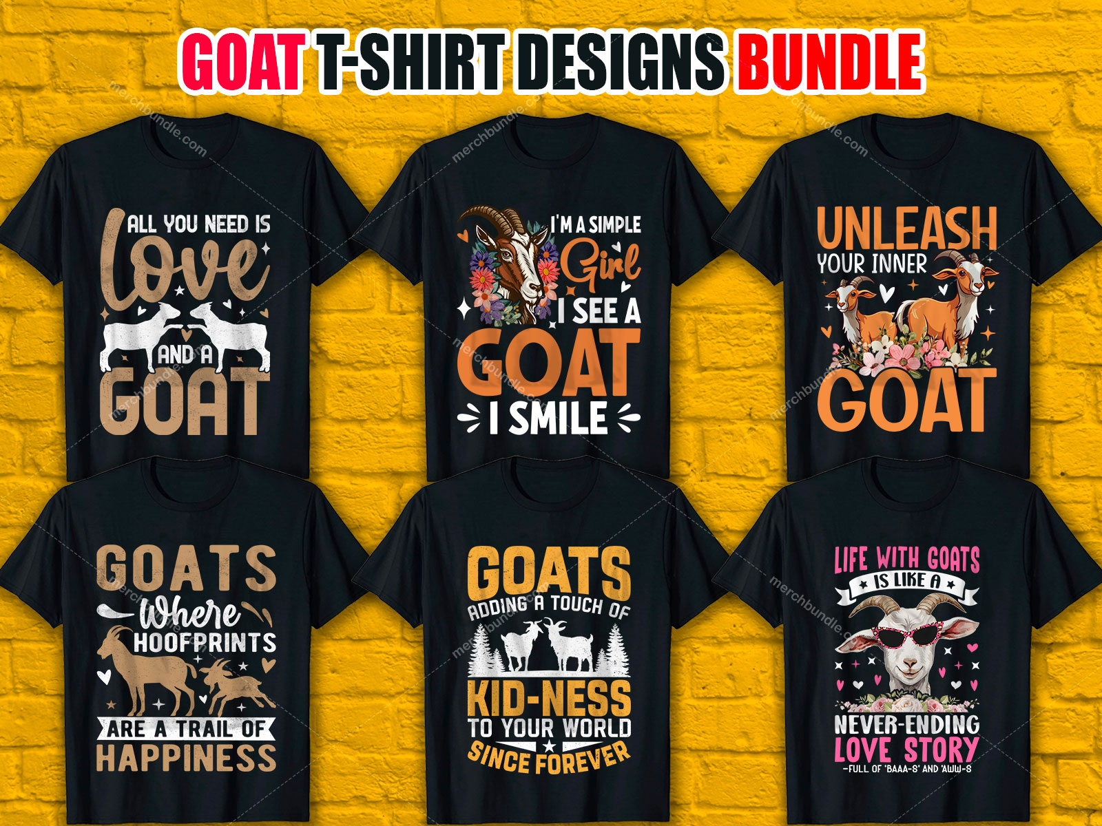 Goats T Shirt Design Bundle V.3