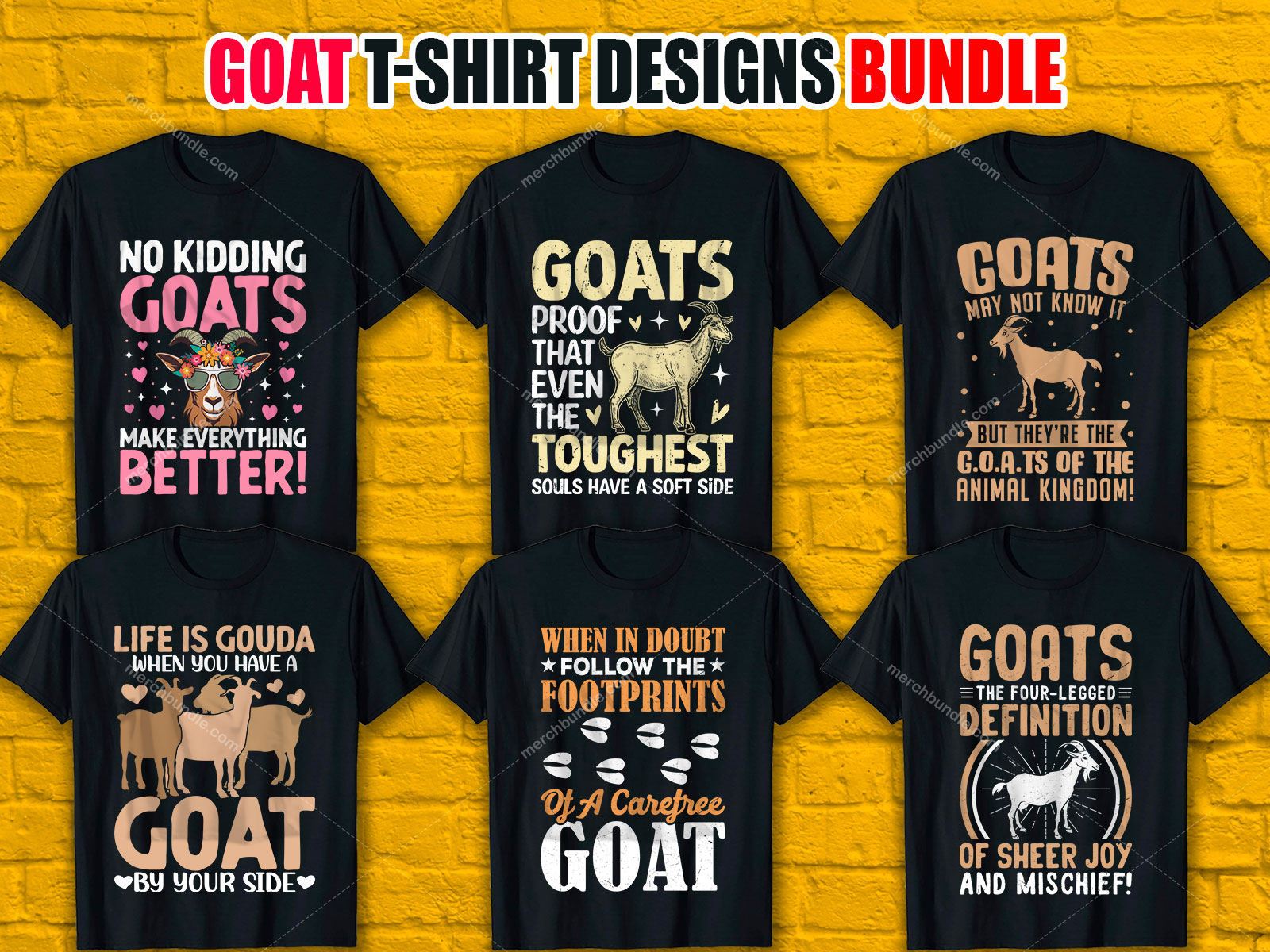 Goat T-Shirt Design Bundle V.3