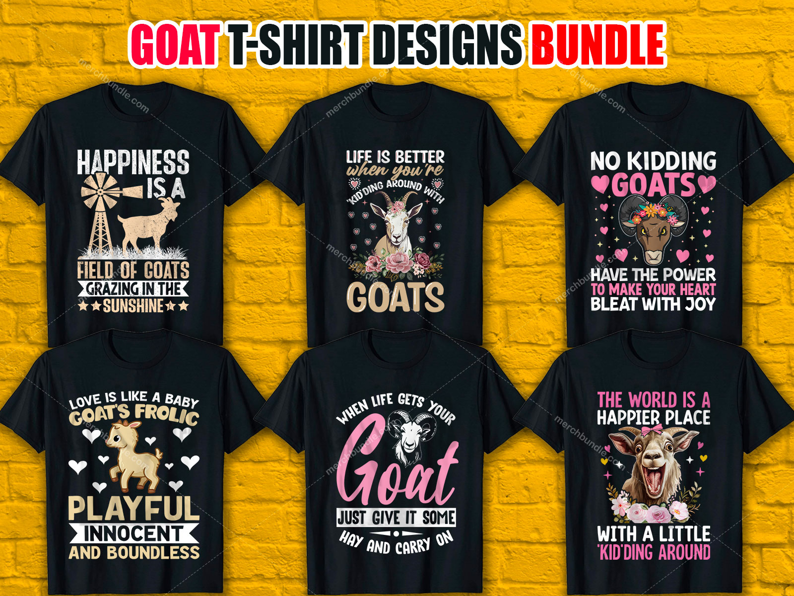Goats T Shirt Design Bundle V.3