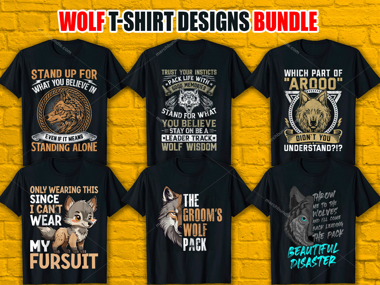 Wolf T Shirt Design Bundle V.5
