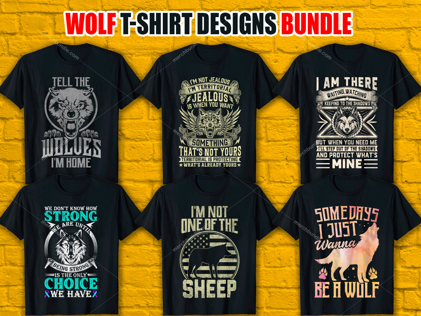 Wolf T Shirt Design Bundle V.6