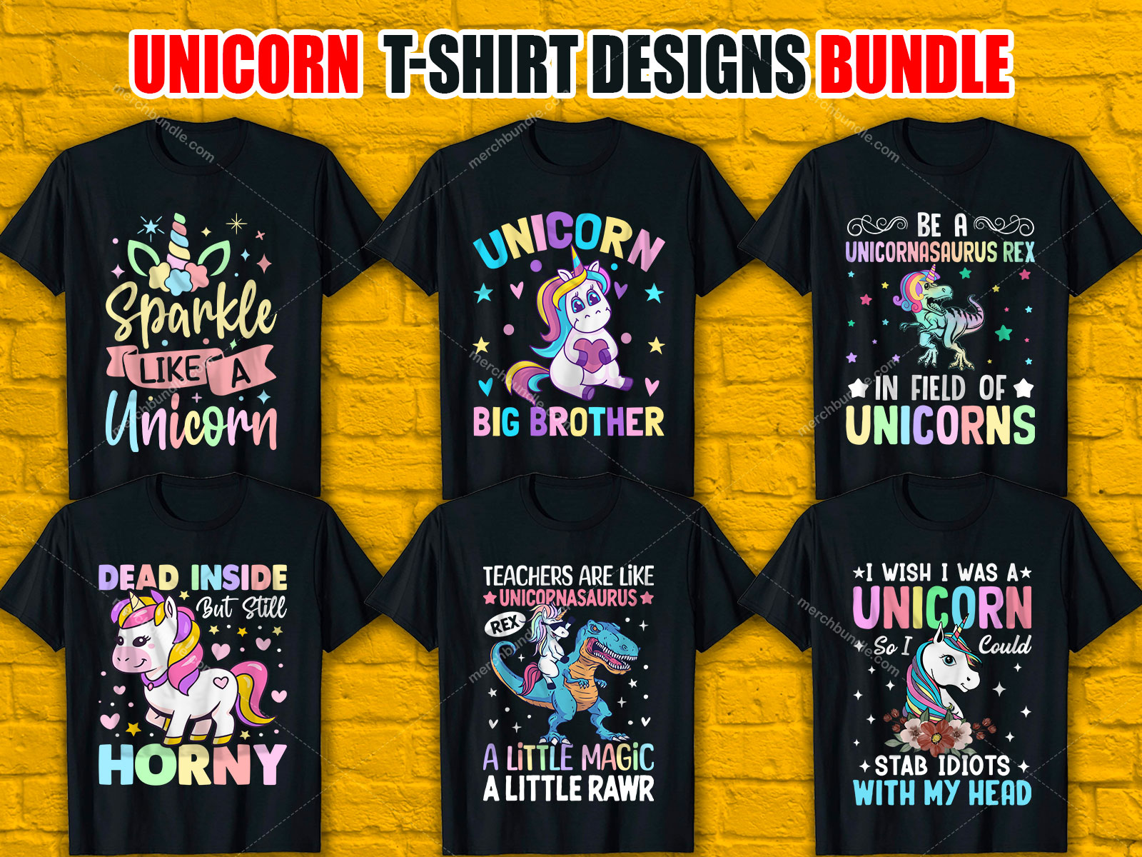 Unicorn T-Shirt Designs Bundle V.6