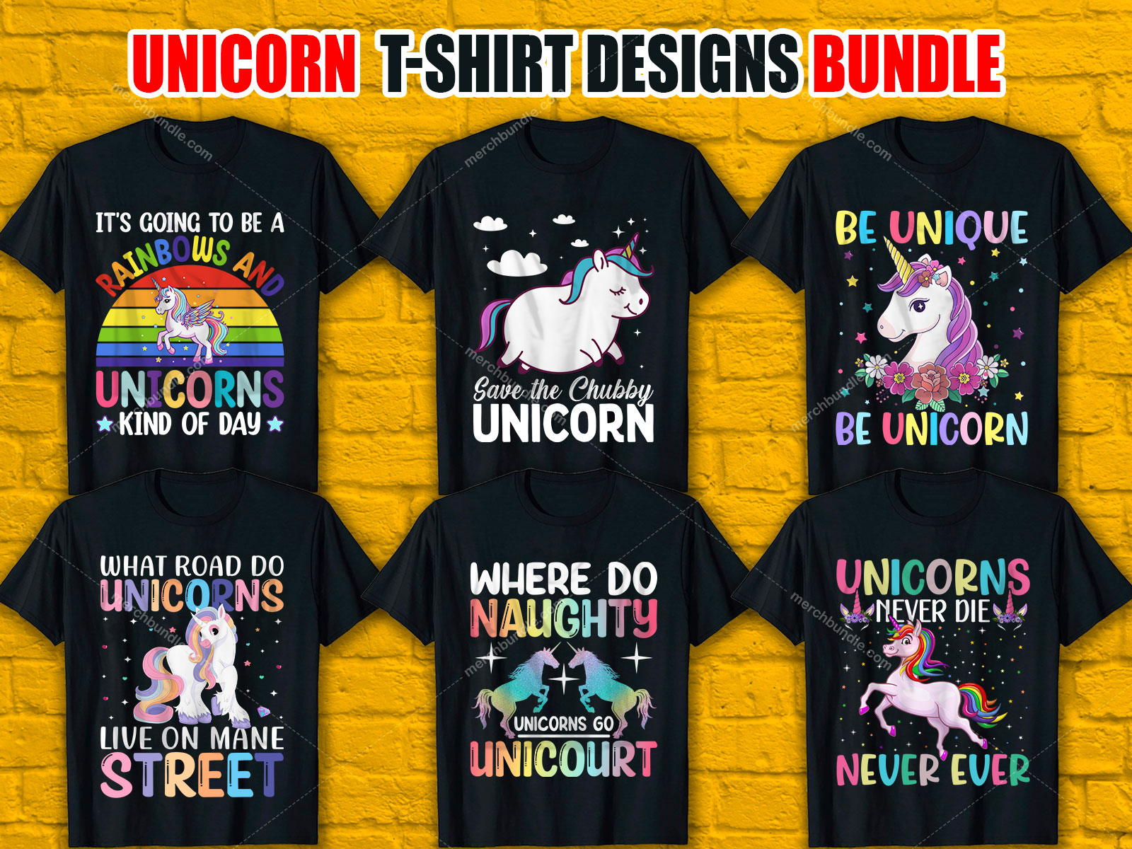 Unicorn T-Shirt Designs Bundle V.8