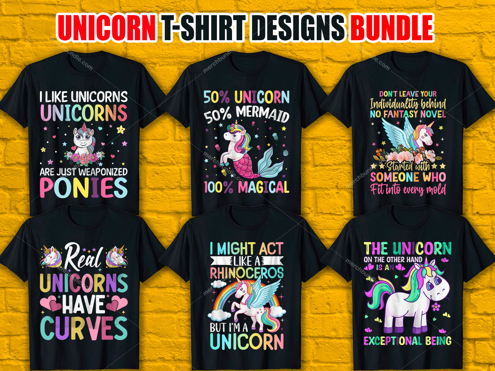 Unicorn T-Shirt Designs Bundle V.9