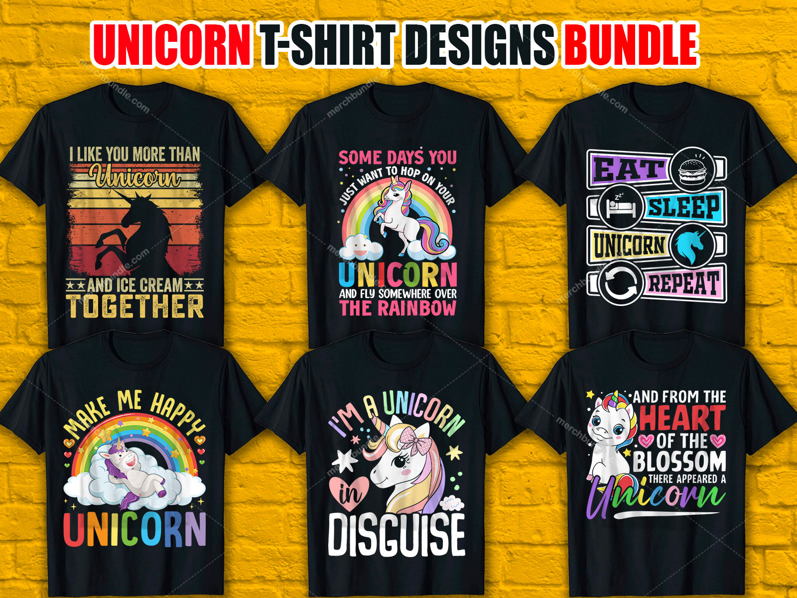 Unicorn T-Shirt Designs Bundle V.9