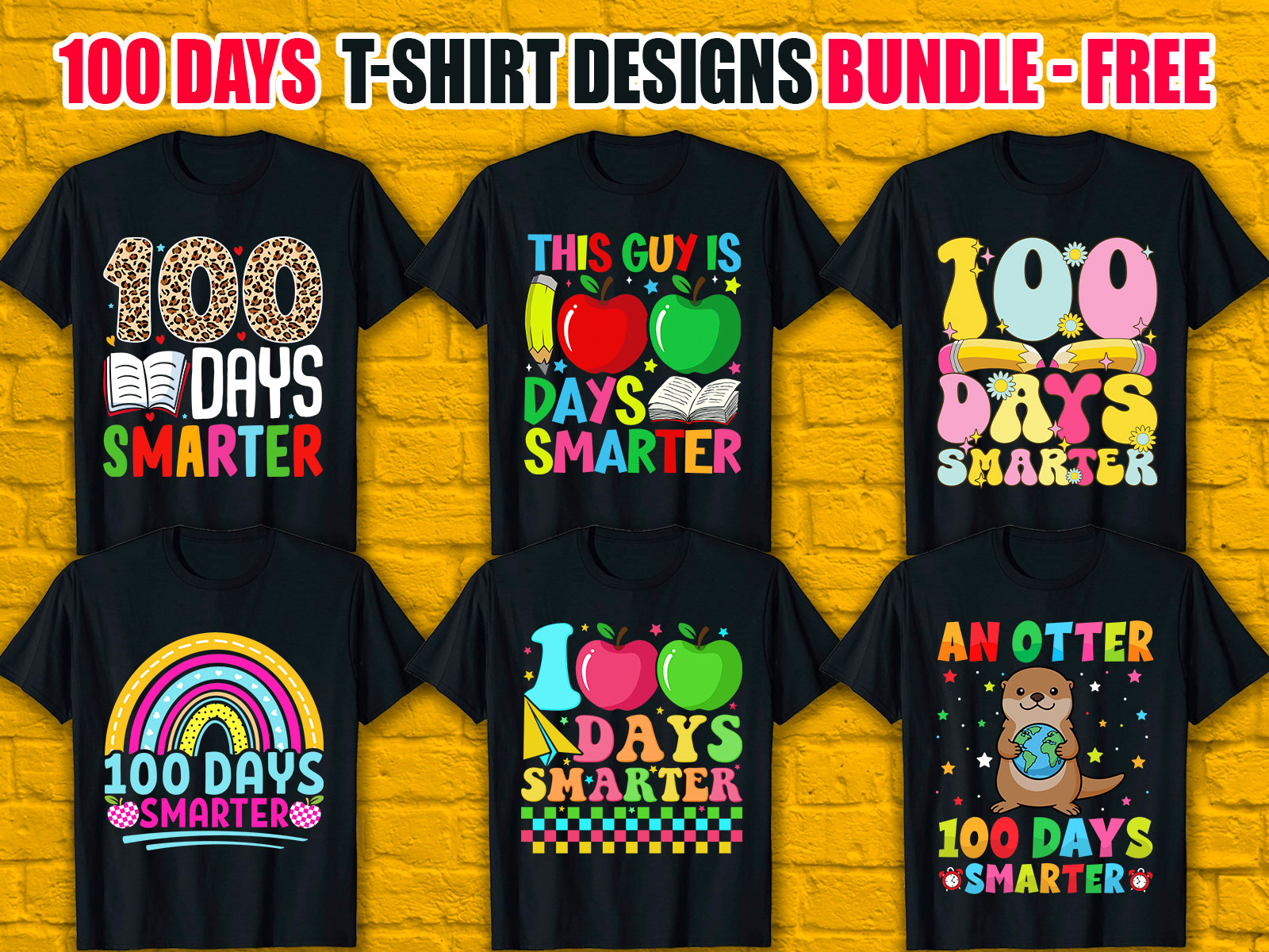 100 Days Smarter T-Shirt Designs Bundle V.1