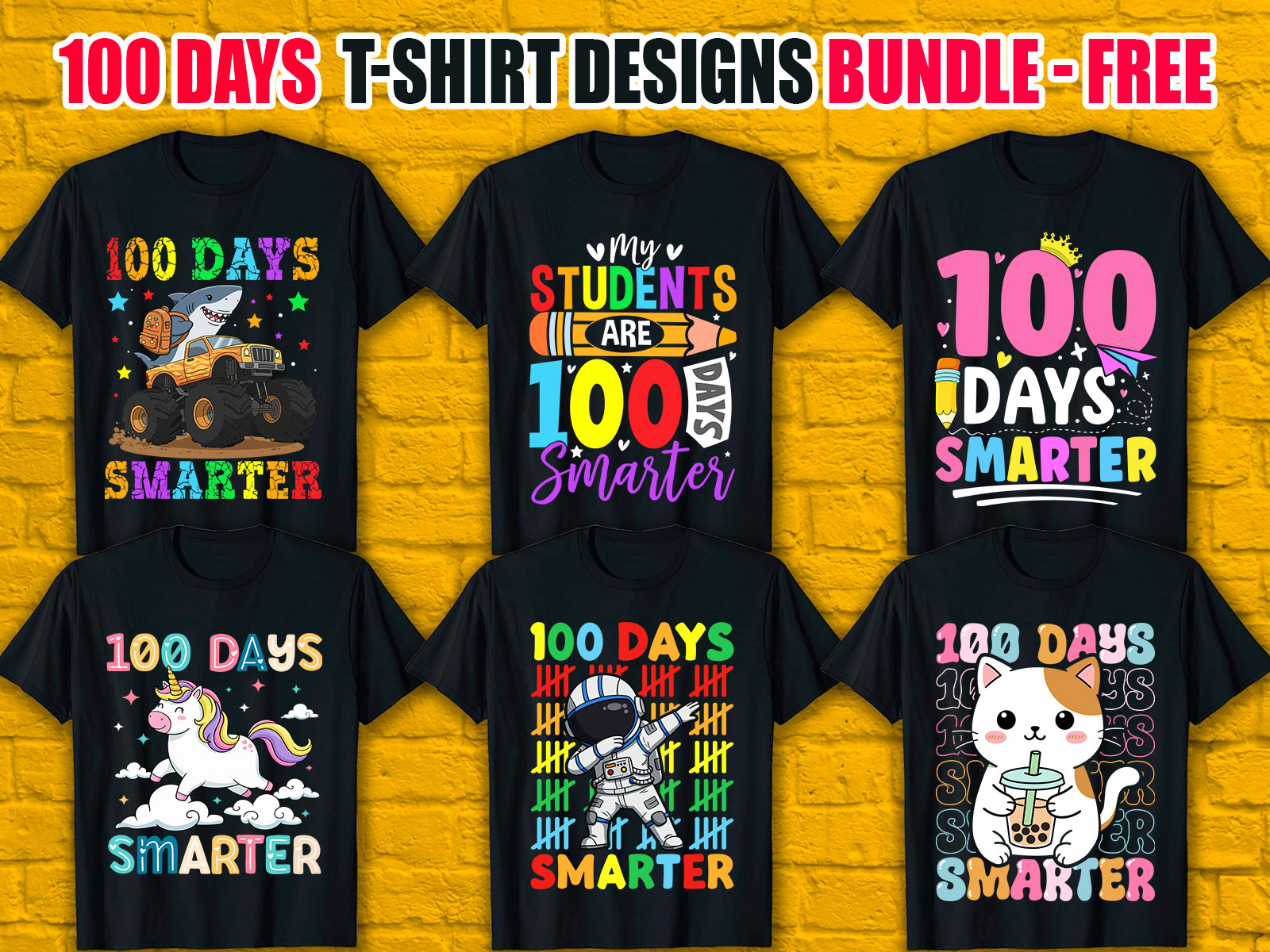 100 Days Smarter T-Shirt Designs Bundle V.2