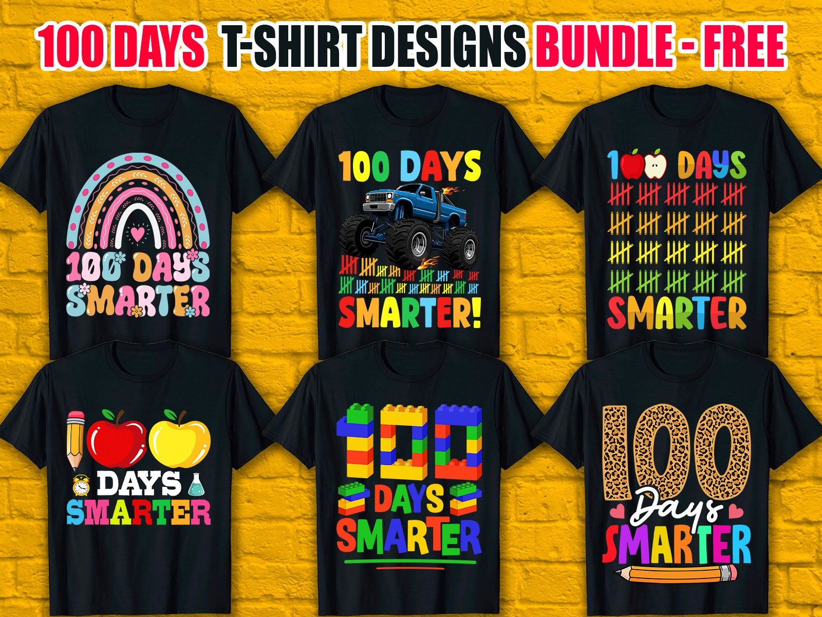 100 Days Smarter T-Shirt Designs Bundle V.2