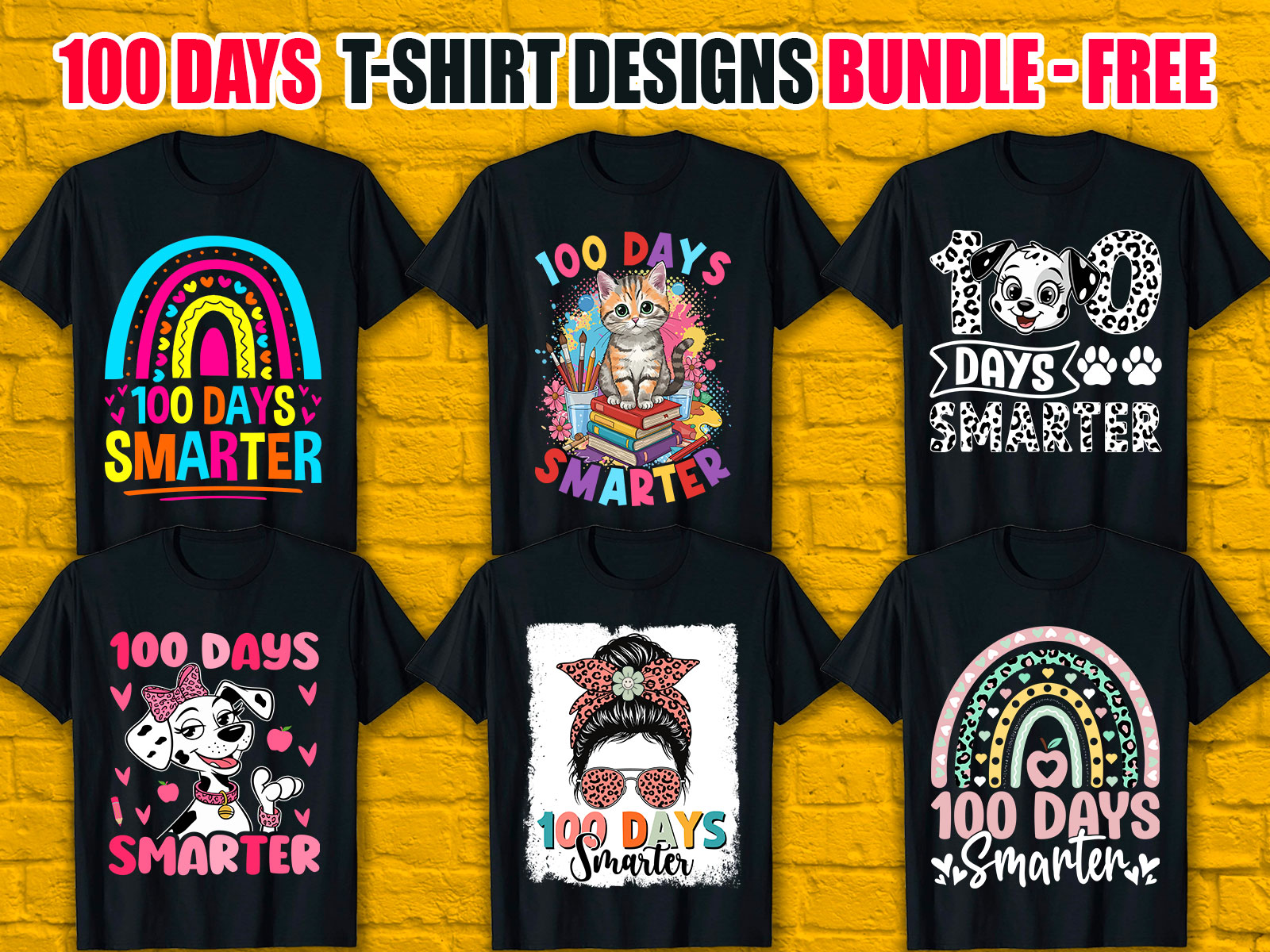 100 Days Smarter T-Shirt Designs Bundle V.2