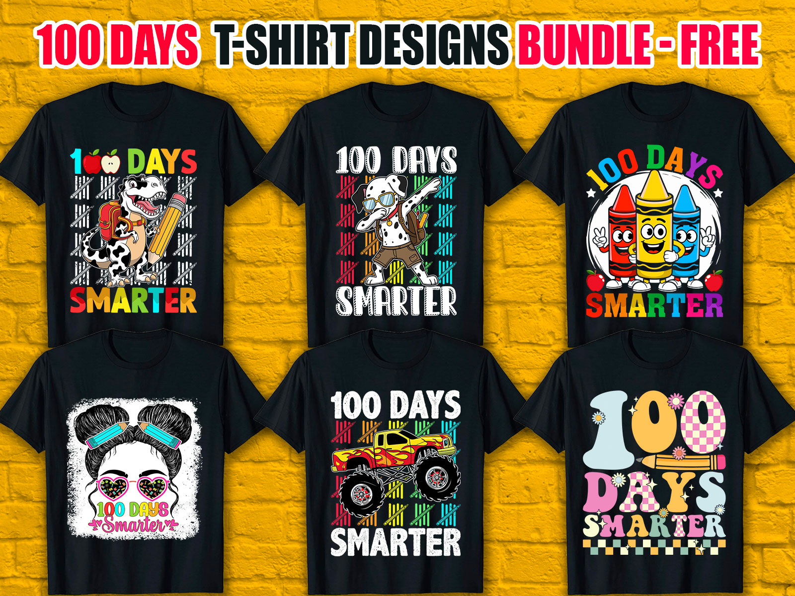 100 Days Smarter T-Shirt Designs Bundle V.2