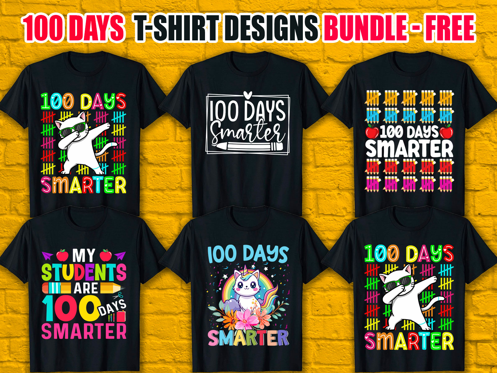 100 Days Smarter T-Shirt Designs Bundle V.2