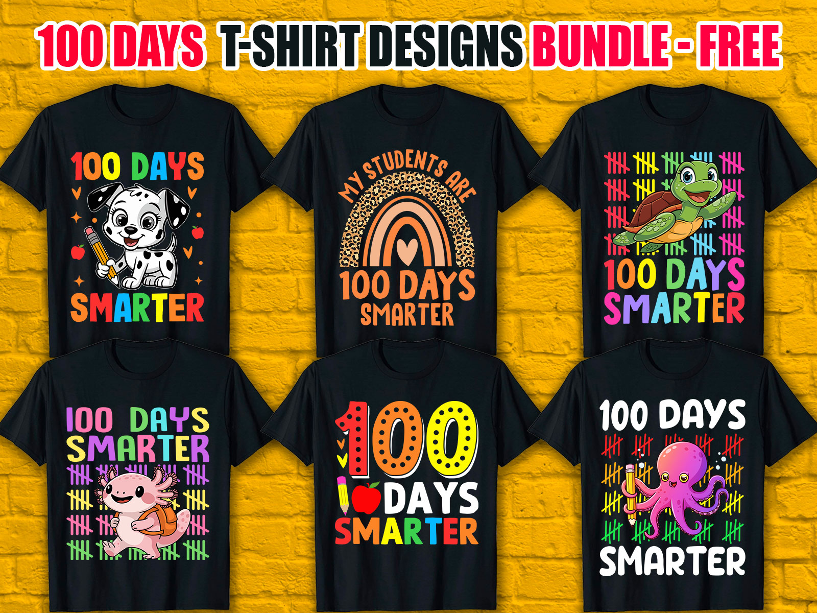 100 Days Smarter T-Shirt Designs Bundle V.2