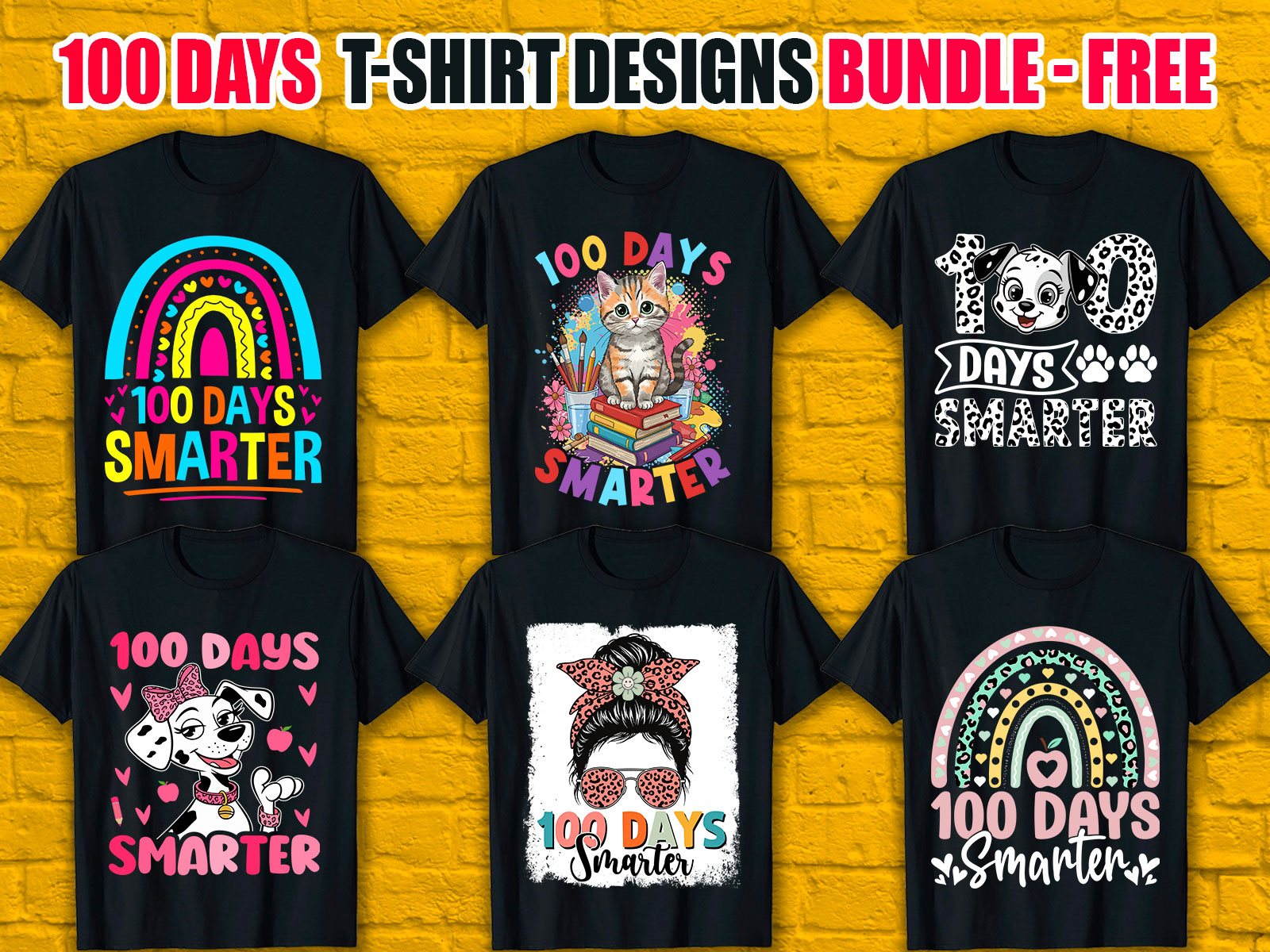 100 Days Smarter T-Shirt Designs Bundle V.3