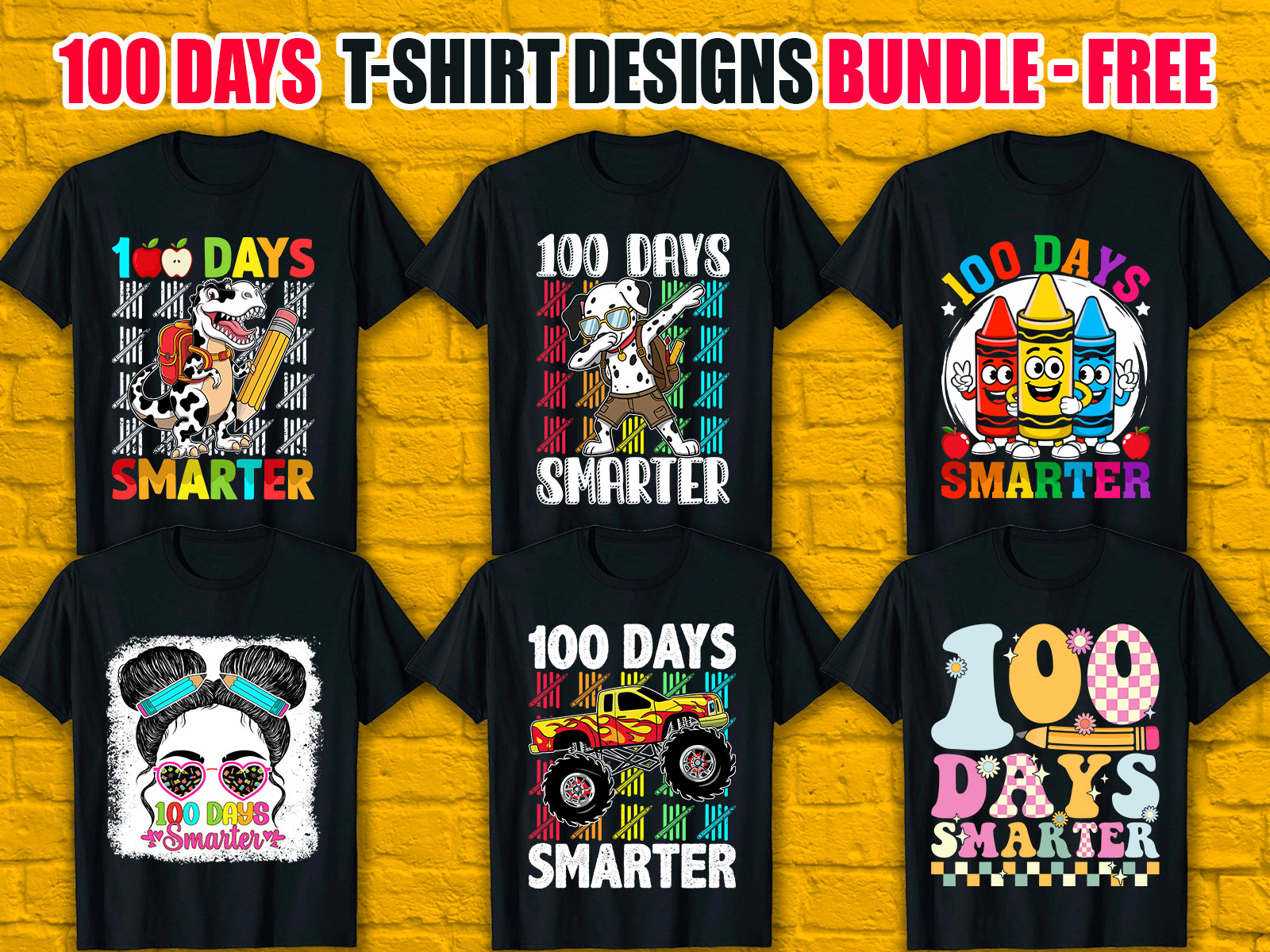 100 Days Smarter T-Shirt Designs Bundle V.3