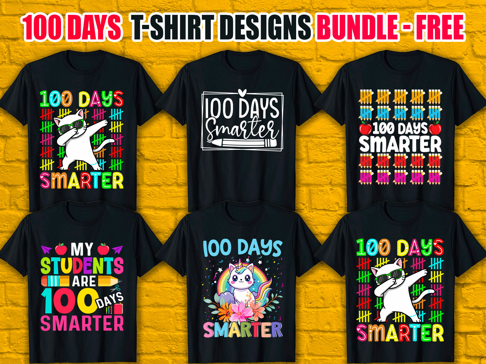 100 Days Smarter T-Shirt Designs Bundle V.3